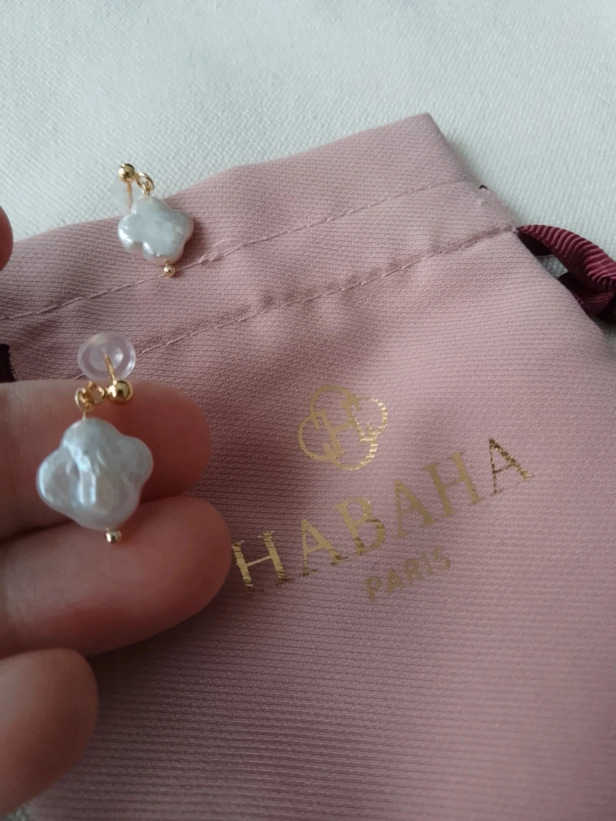 boucles d'oreilles trèfles en perles de culture habaha d'eau douce Habaha – photo 3